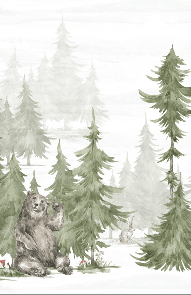 Munks + Me Woodland Bear Wallpaper
