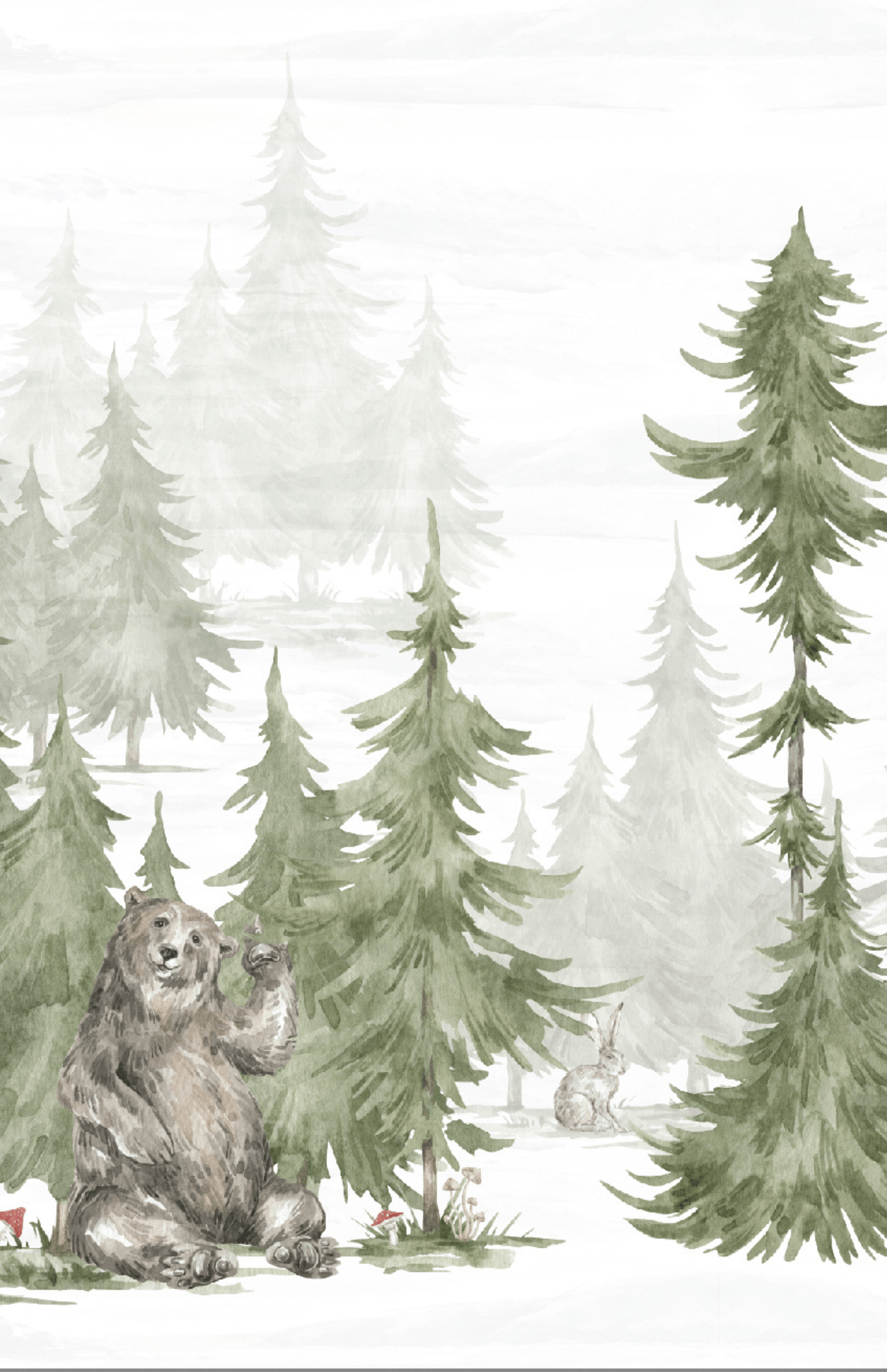 Munks + Me Woodland Bear Wallpaper