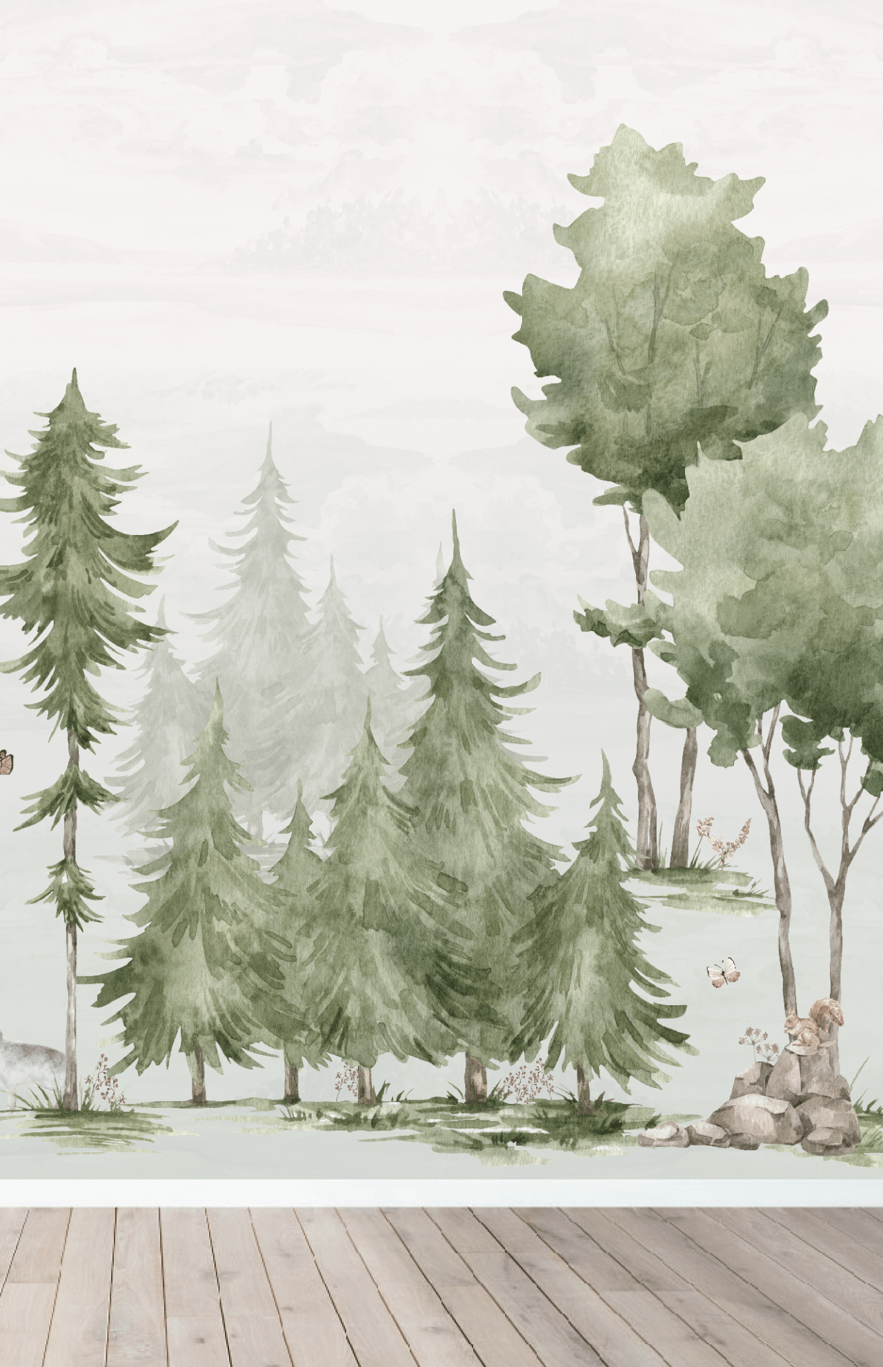 Munks + Me Woodland Scene Wallpaper