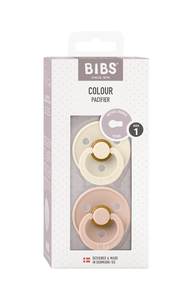 Bibs Natural Latex Dummies Pack of 2 - Ivory/Blush