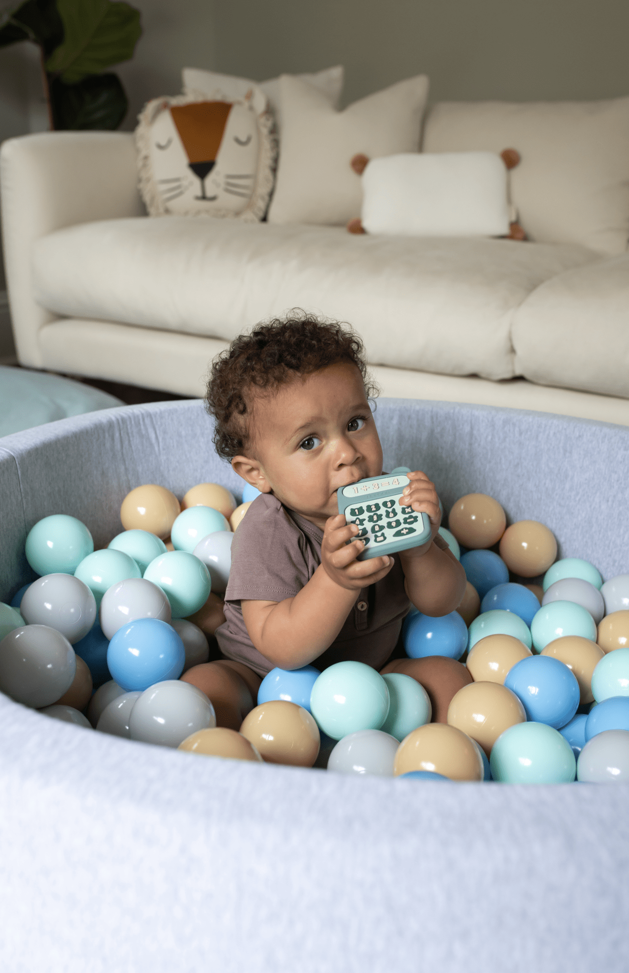 Mini Be Ball Pit - Rainbow Blues In Grey Pit