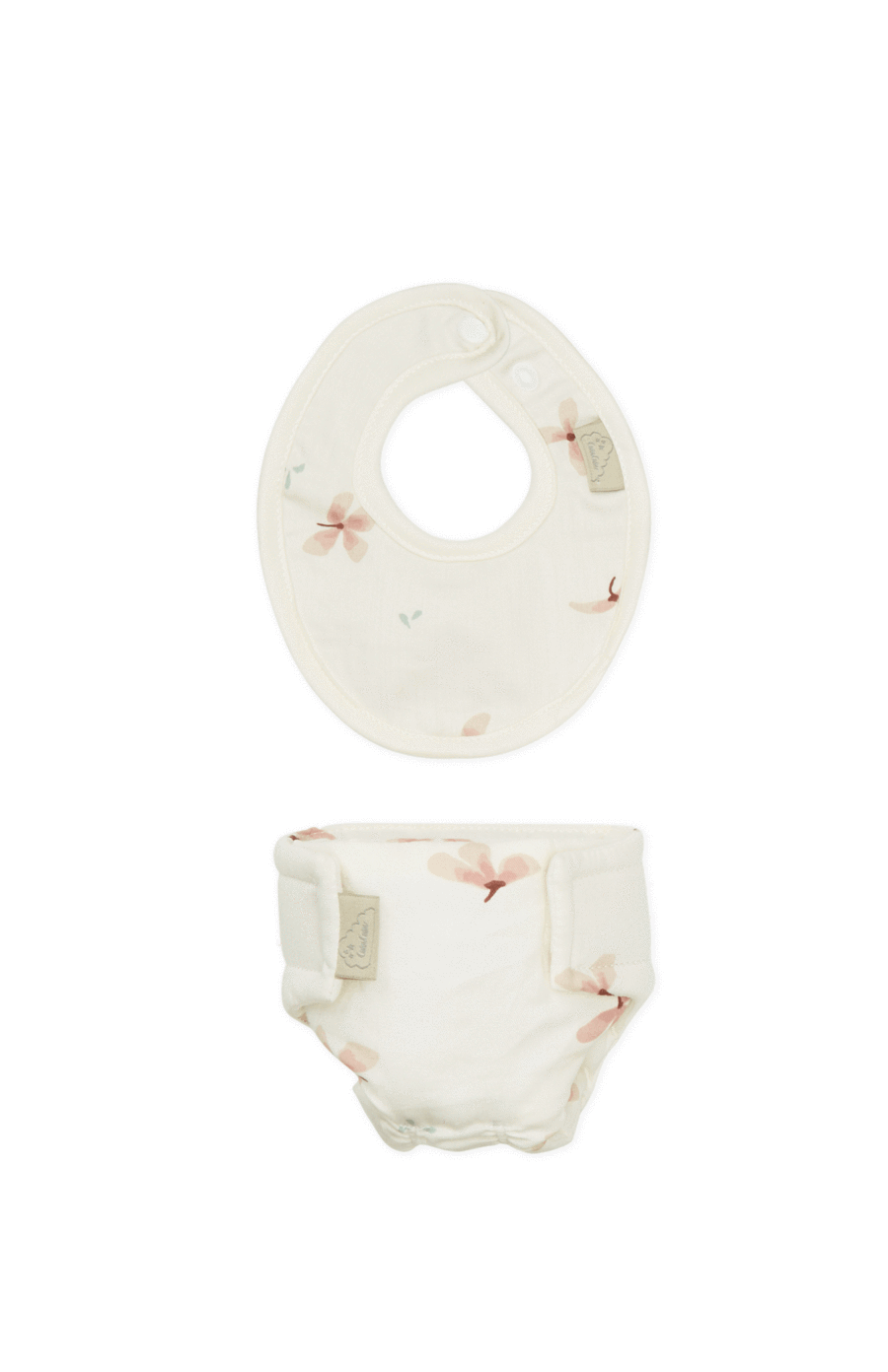 Cam Cam Copenhagen Dolls Bibs and Diaper - Windflower Cream