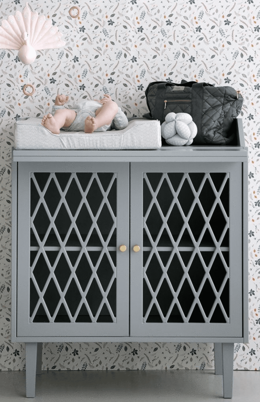 Cam Cam Harlequin Baby Changing Table - Grey