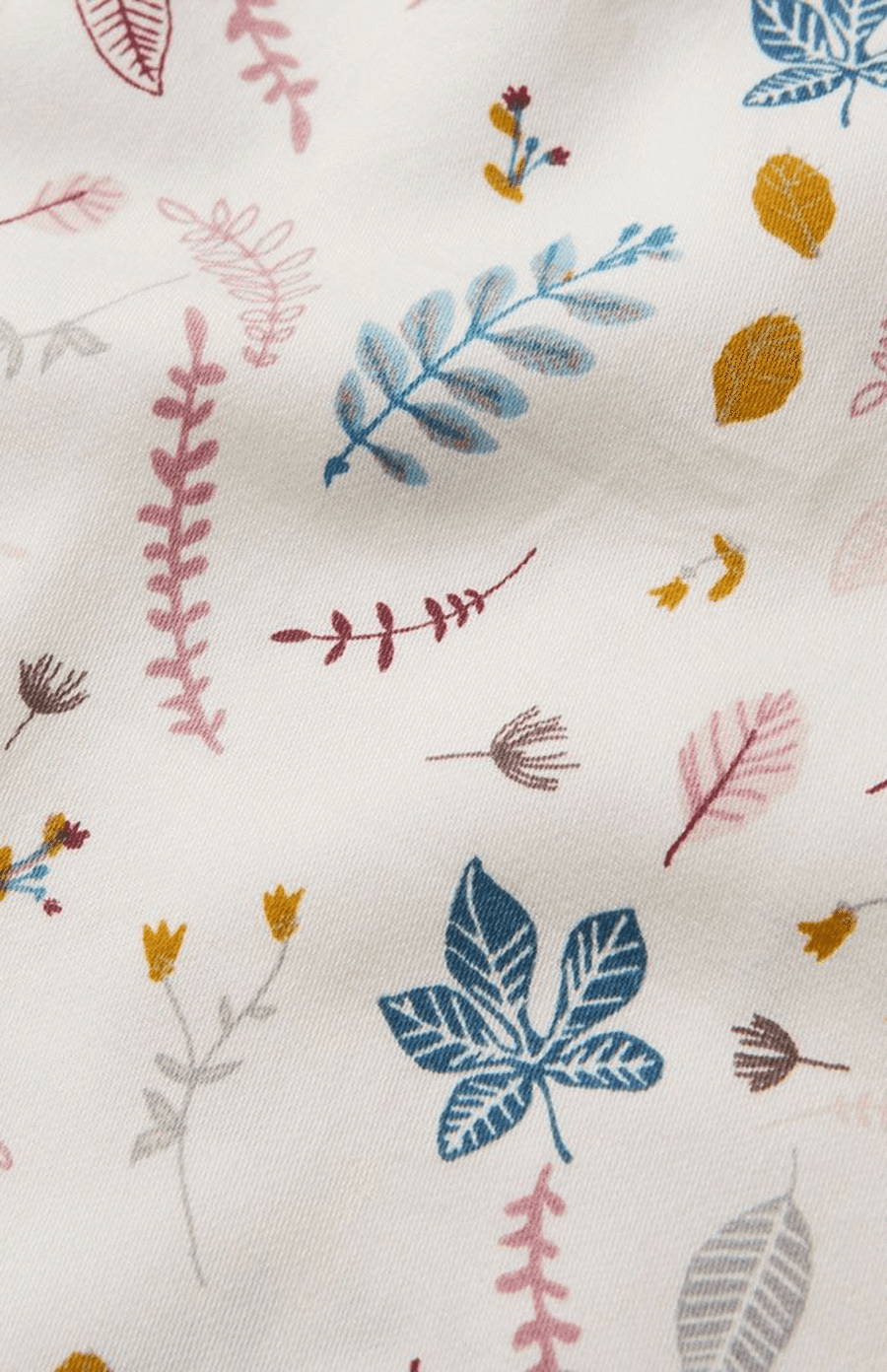 CAM CAM Cot Bed Duvet and Pillowcase - Pressed Leaves Rose