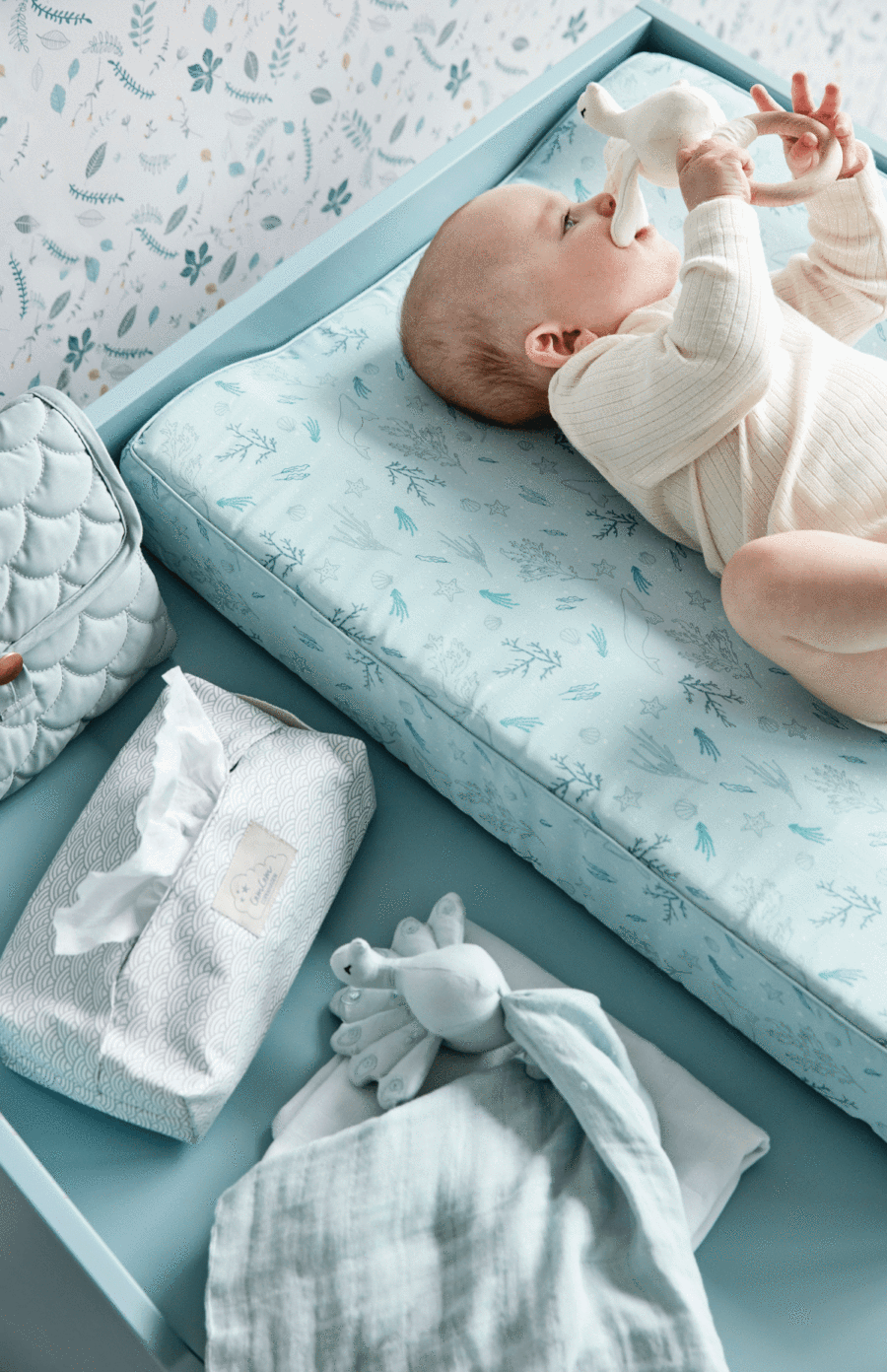 Cam Cam Copenhagen Cuddle Cloth Muslin Peacock - Blue Mist