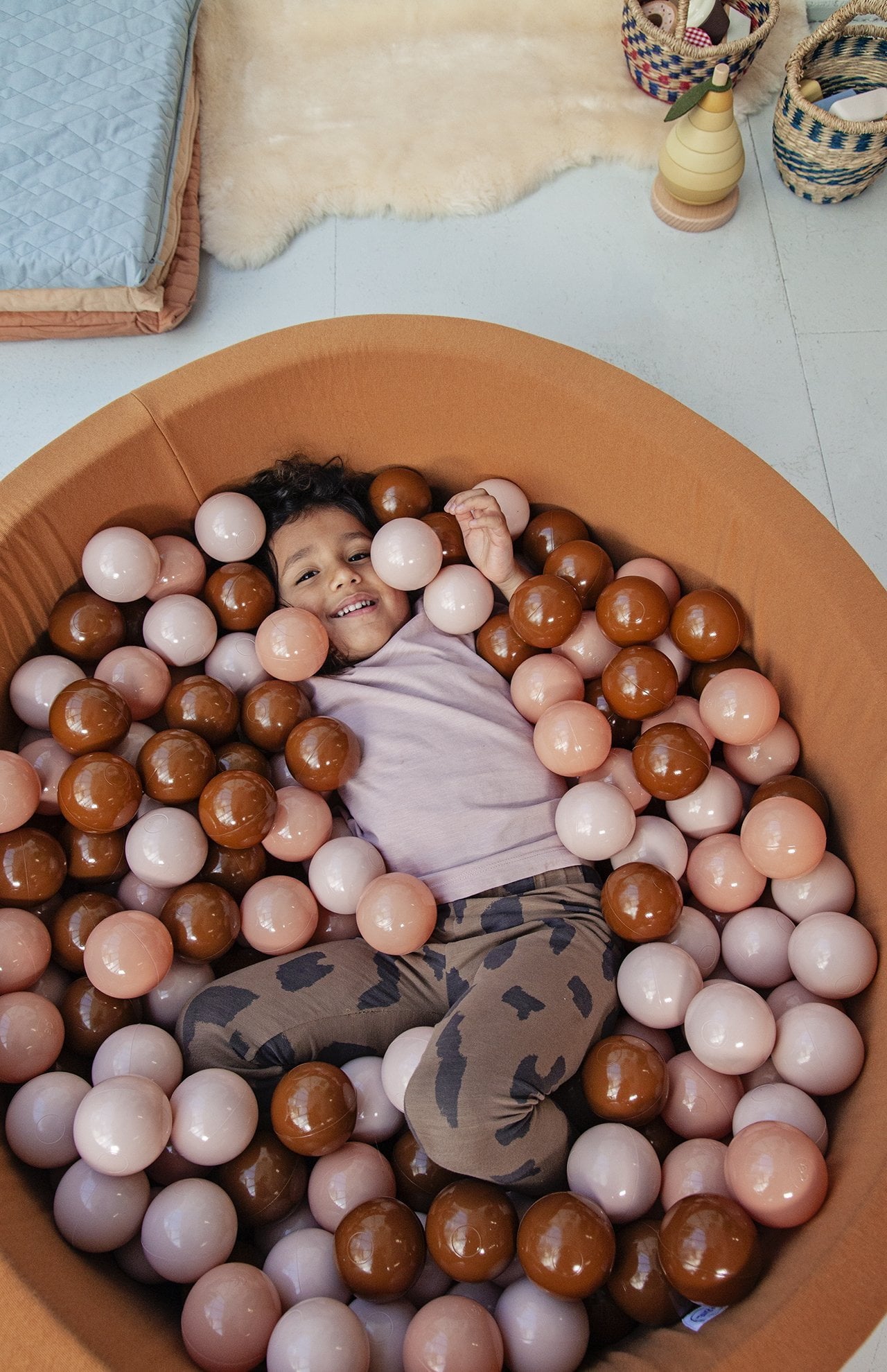 Mini Be Ball Pit - Earthy Tones In Camel Pit