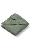 Liewood Albert Hooded Baby Towel - Dino Green
