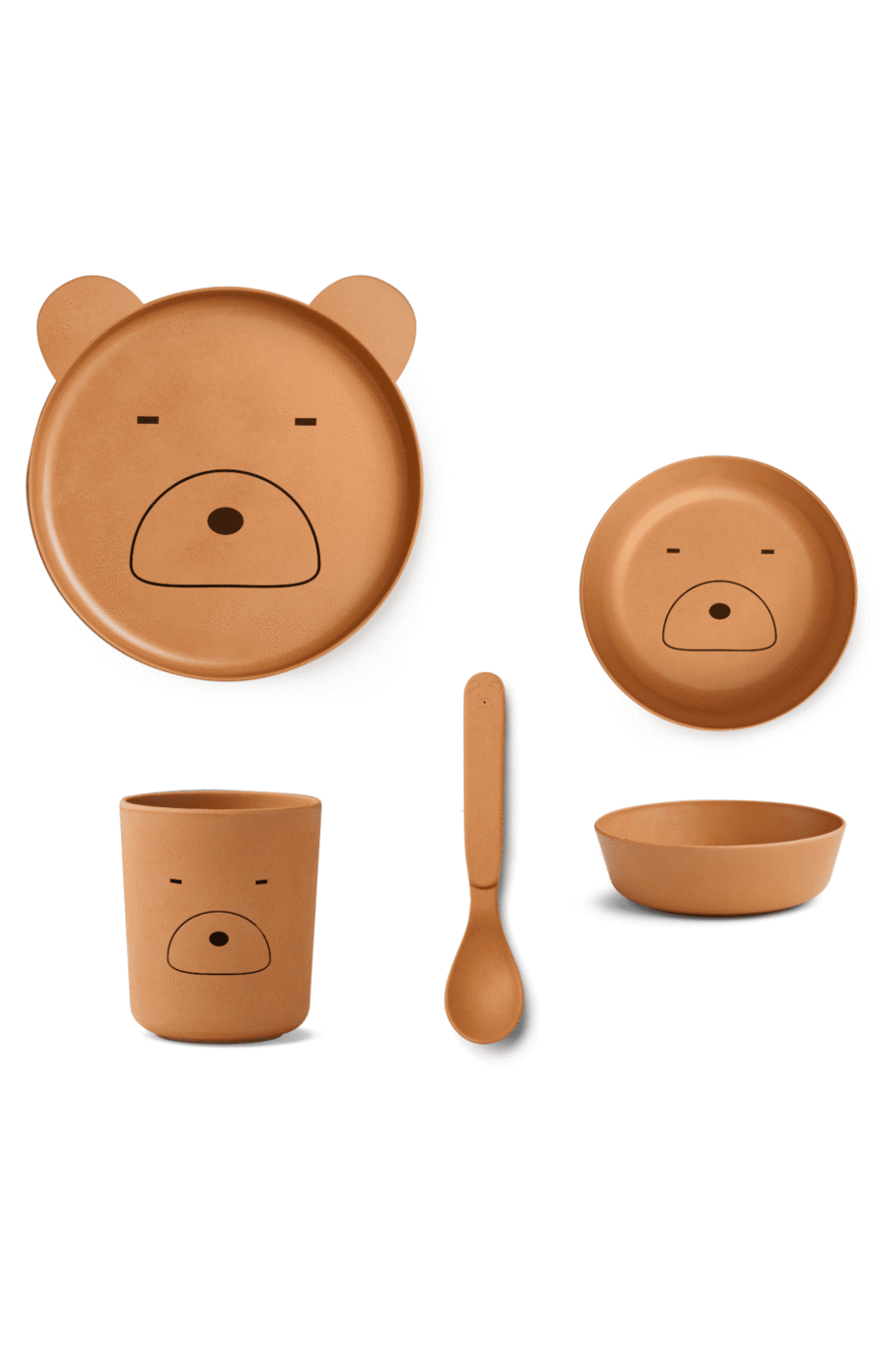 Liewood Bamboo dinnerset 4pcs - Mr Bear Mustard