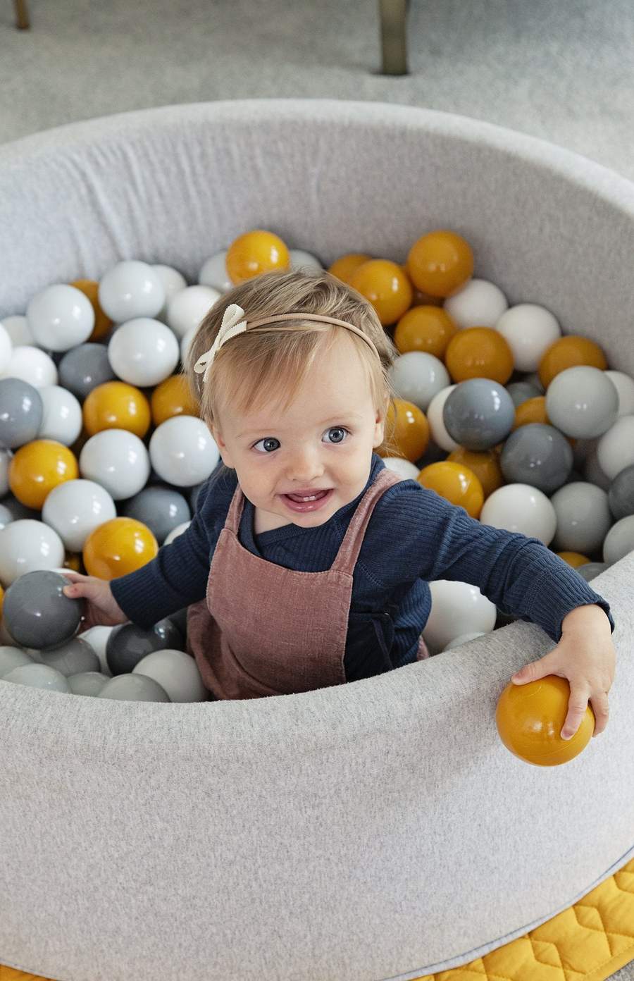 Mini Be Ball Pit - Mustard/Grey