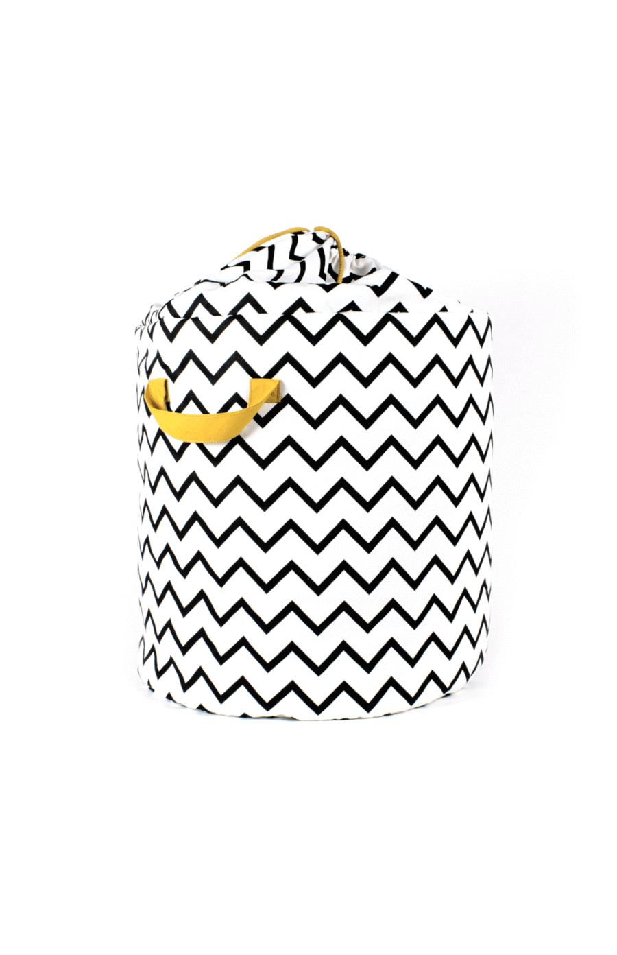 Nobodinoz Baobab Storage Bag Large - Zig Zag Black
