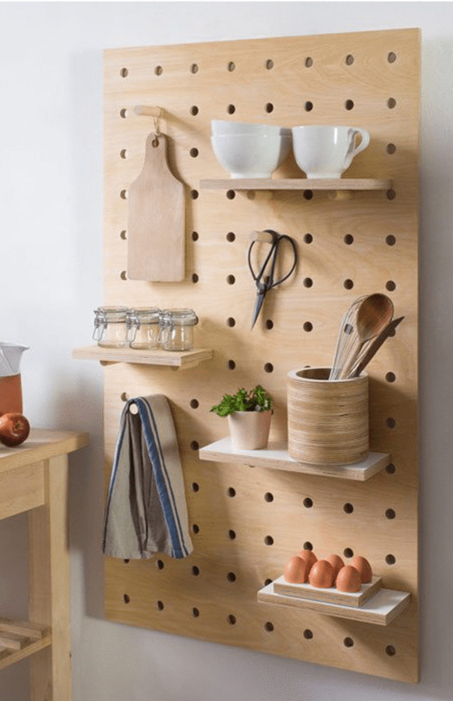 Pegboard with Shelves and Pegs - Birch Plywood