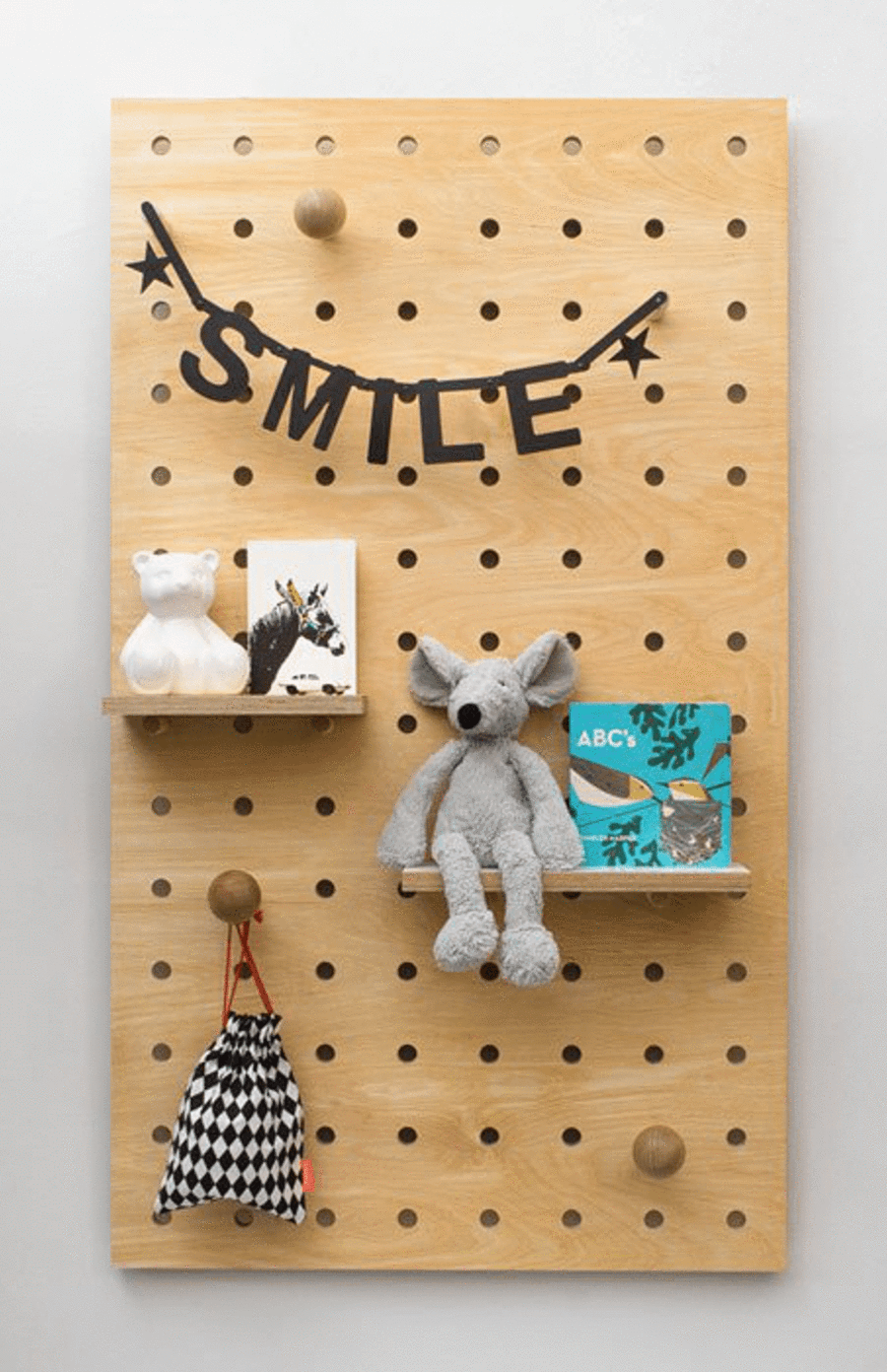 Pegboard with Shelves and Pegs - Birch Plywood