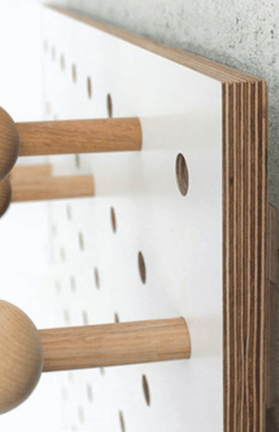 Pegboard with Shelves and Pegs - White