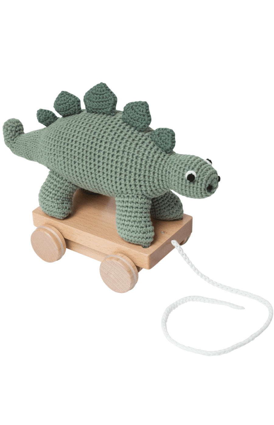Sebra Crocheted Pull Along Dinosaur