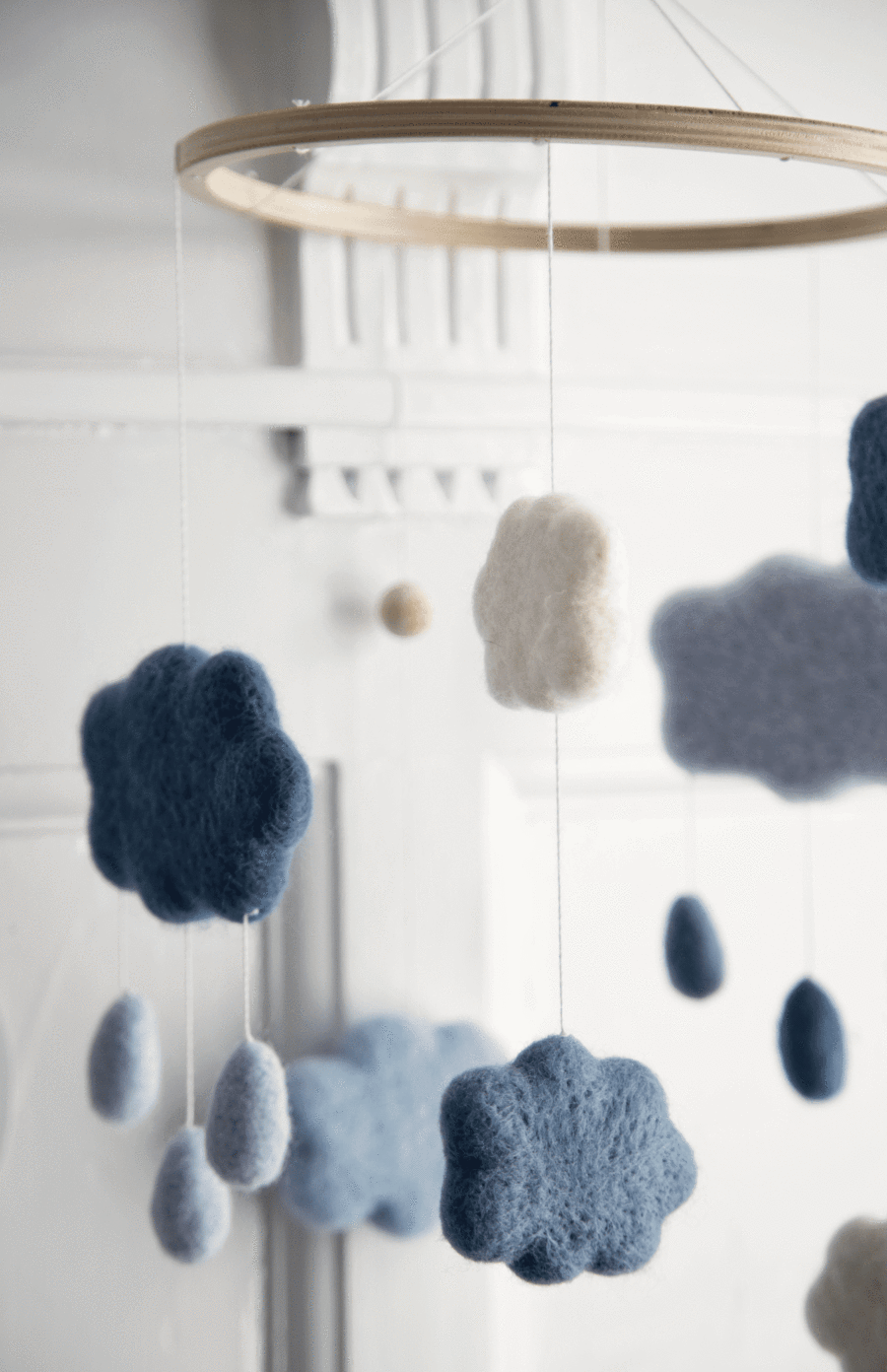 Sebra Felted Clouds Mobile - Royal Blue