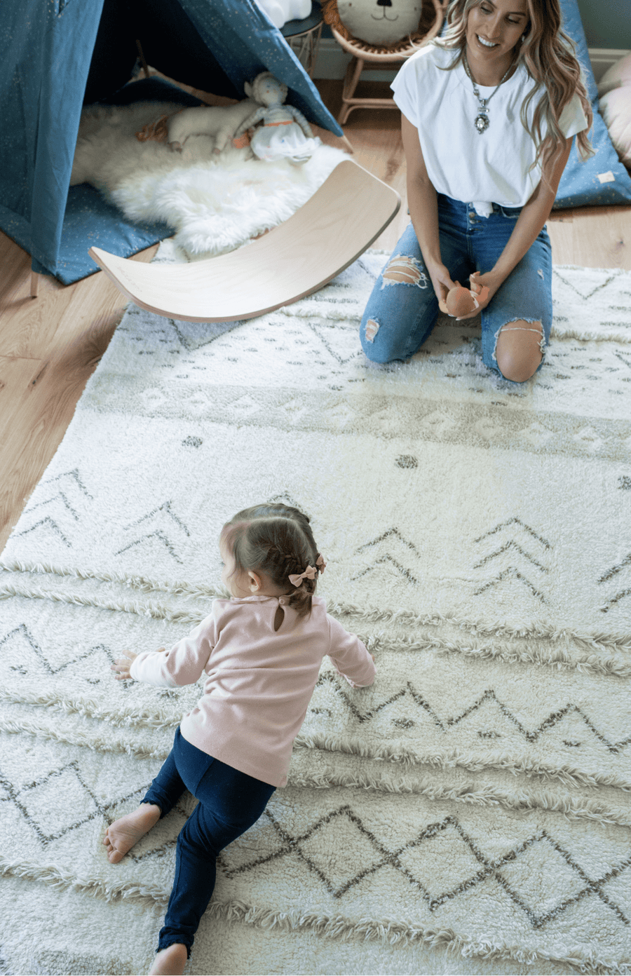 Lorena Canals Woolable Rug Lakota Day - Cream & Grey