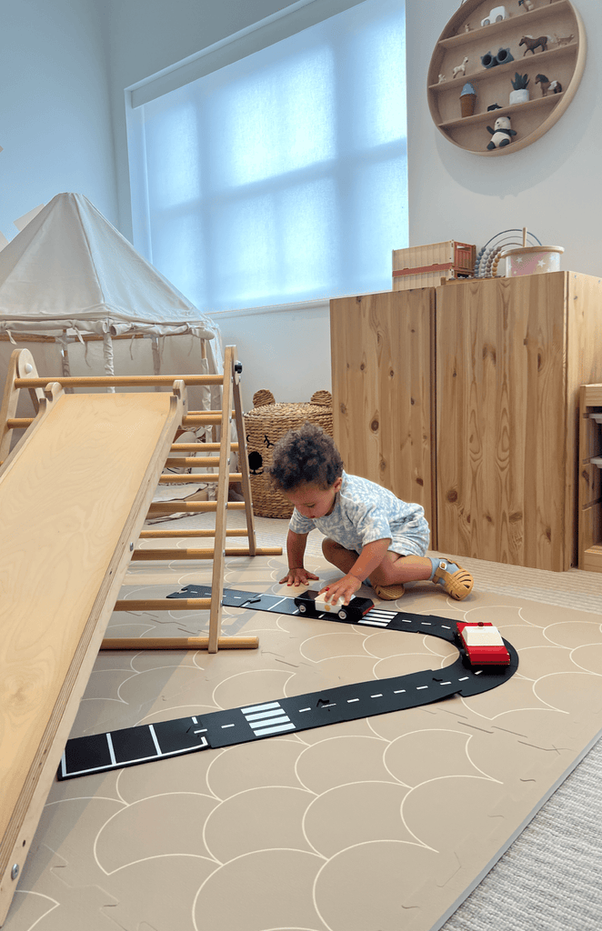 The Modern Nursery Scandi Patterned Puzzle Playmat - Sandy Scallops