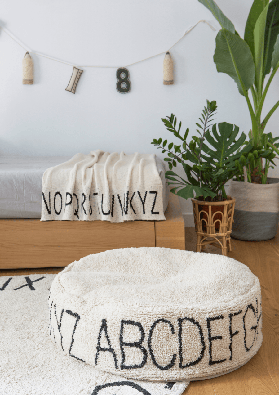 Lorena Canals Pouffe ABC - Natural & Black