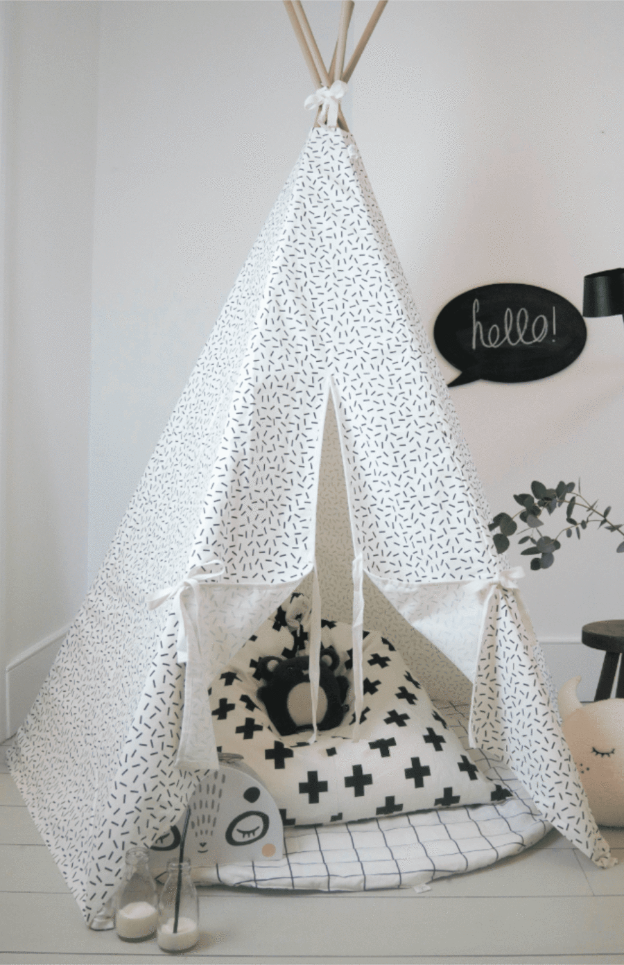 Wildfire Teepees - Dash Print Teepee with White Trim