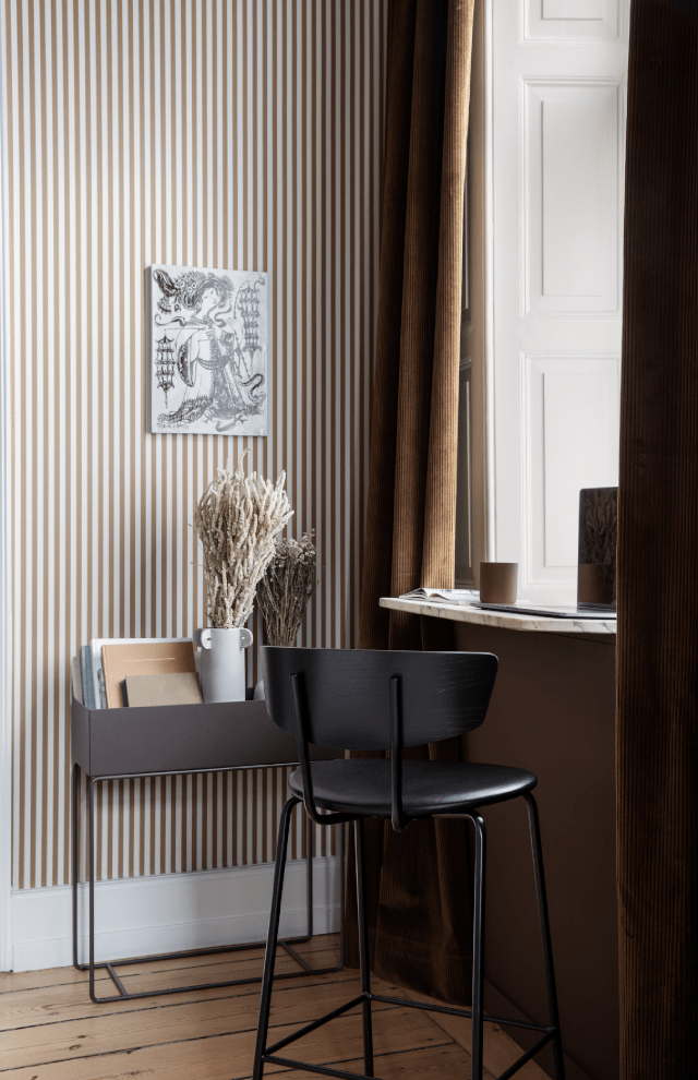 ferm LIVING Wallpaper Thin Lines - Mustard