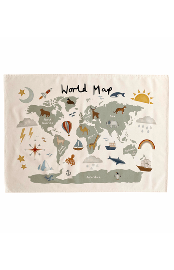 Kid Of The Village World Map Wall Hanging