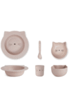 Liewood Barbara Bamboo Baby Dinner set 4 pcs - Cat Rose