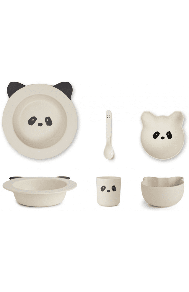 Liewood Barbara Bamboo Baby Dinner set 4 pcs - Panda Creme De La Creme