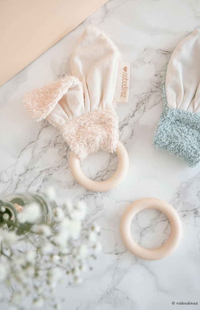 Nobodinoz Bunny Teething Ring - Green