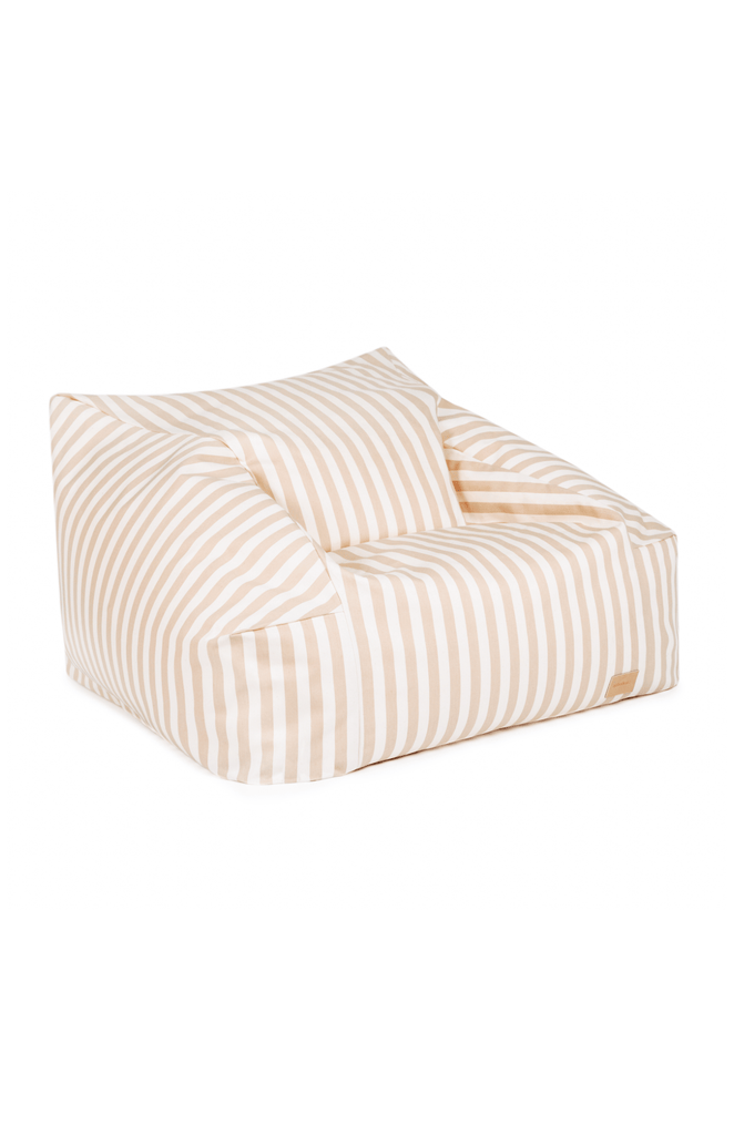 Nobodinoz Chelsea Bean Bag - Taupe Thin Stripes/Natural