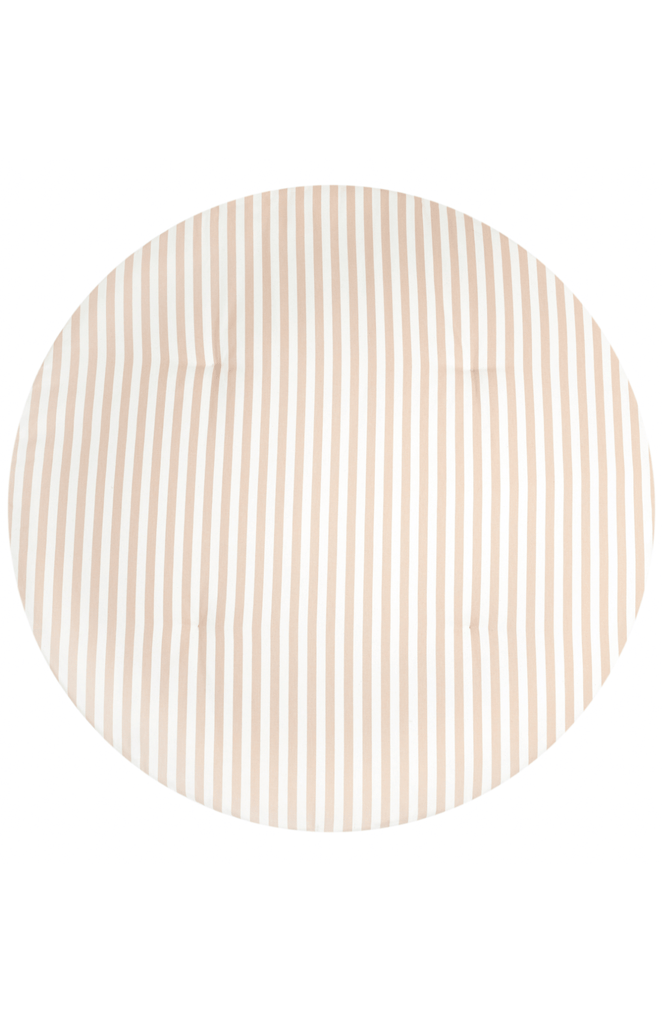 Nobodinoz Round Playmat Fluffy - Taupe Thin Stripe/Natural