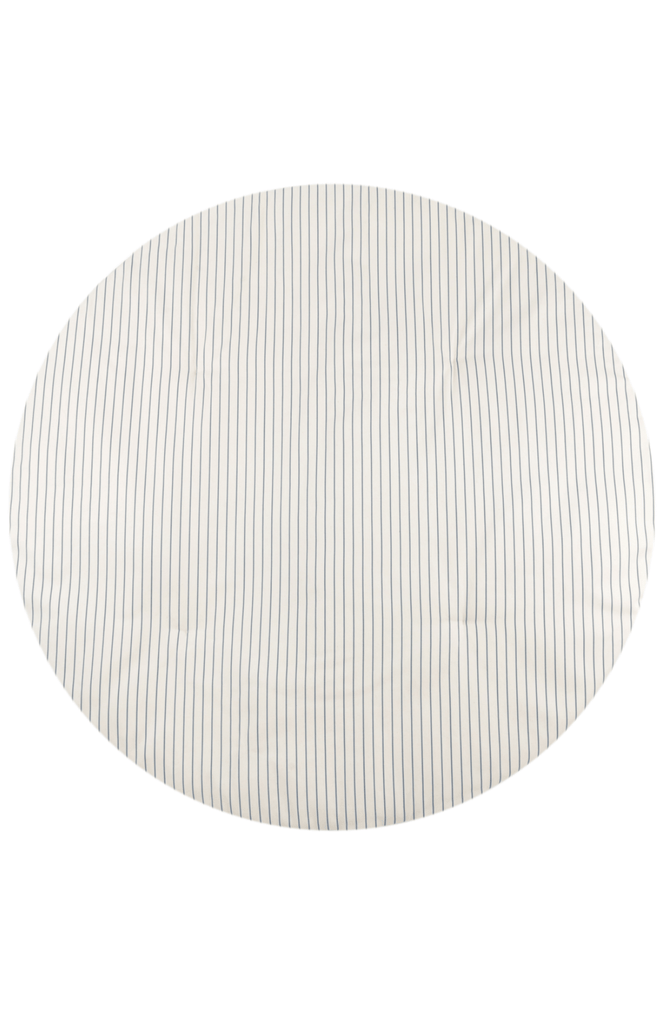 Nobodinoz Round Playmat Fluffy - Blue Thin Stripe/Natural