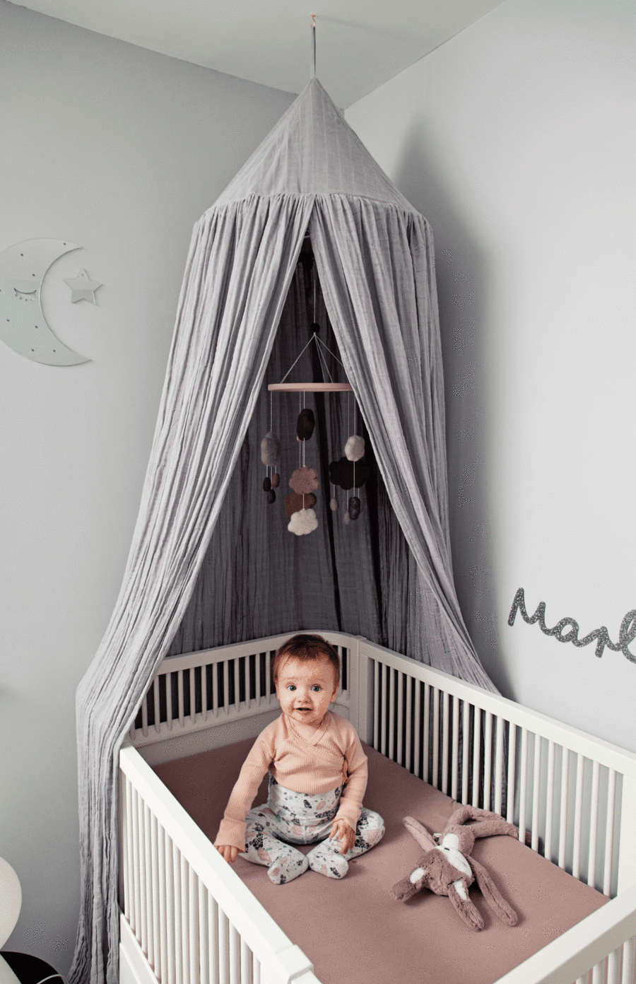 Sebra Jersey Fitted Cot Sheet - Dusty Rose